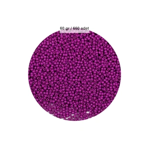 Fuşya Renk 4 Mm Yaklaşık 660 Adet / 60 Gram Cam Boncuk Oya Yazma Bileklik Ve Kolye