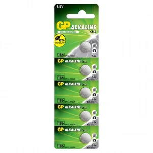 GP 186 LR43 AG-12R 1.5 Volt Alkalin Düğme Pil 5li Paket