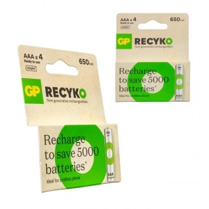 GP Recyko 650 mAh R03 AAA Şarjlı 4lü İnce Kalem Pil