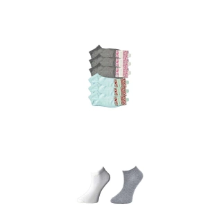 Gri Ve Beyaz Kadın Bilek Çorap 6 Çift