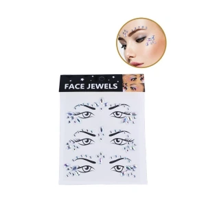 Gümüş Taşlı Makyaj Yüz Süsü