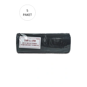 Hantal Boy Çöp Torbası 100 X 150 Cm 10 Lu Rulo X 5 Paket = 50 Adet (siyah)