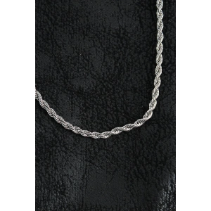 HarmonyAura 316L Çelik Burgu Zincir Model Gümüş Renk Erkek Kolye