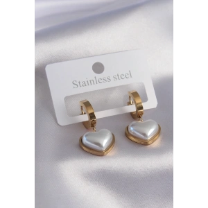 HarmonyAura 316L Çelik Gold Renk Kalp Model Kadın Küpe