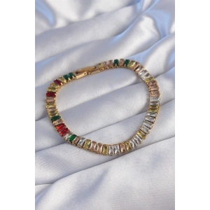 HarmonyAura 316L Çelik Gold Renk Renkli Su Yolu Tasarımlı Bileklik