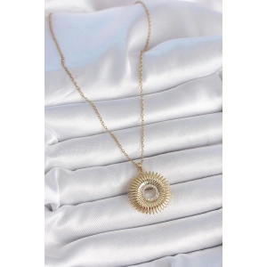 HarmonyAura 316L Çelik Gold Renk Zincir Zirkon Taşlı Nova Yıldız Model Kadın Kolye