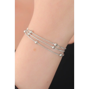 HarmonyAura 316L Çelik Gümüş Renk Minimal Top Figür Kadın Bileklik