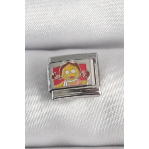 HarmonyAura 316L Çelik Gümüş Renk Renkli Çocuk İşlemeli Nomination Charm