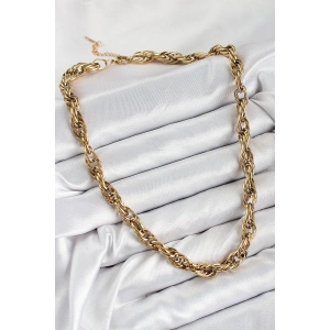 HarmonyAura 316L Çelik Halat Model Gold Renk Kadın Kolye