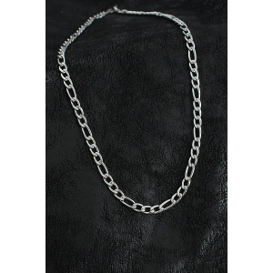 HarmonyAura 316L Çelik Kalın Figaro Zincir Model Gümüş Renk Erkek Kolye