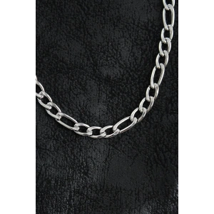 HarmonyAura 316L Çelik Kalın Figaro Zincir Model Gümüş Renk Erkek Kolye