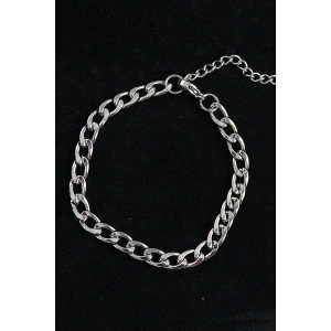 HarmonyAura 316L Çelik Kalın Klasik Model Gümüş Renk Erkek Bileklik