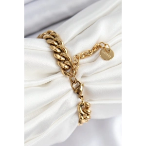 HarmonyAura 316L Çelik Klasik Kalın Zincir Model Gold Renk Kadın Bileklik
