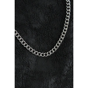 HarmonyAura 316L Çelik Klasik Oval Zincir Model Gümüş Renk Erkek Kolye