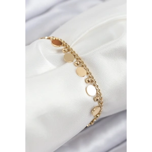HarmonyAura 316L Çelik Sıralı Pul Model Gold Renk Kadın Bileklik