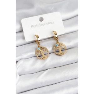 HarmonyAura 316L Çelik Yaşam Ağacı Model Kadın Küpe