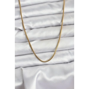 HarmonyAura 316L Çelik Zincir Gold Renk 60 cm Yılan Zincir Kadın Kolye
