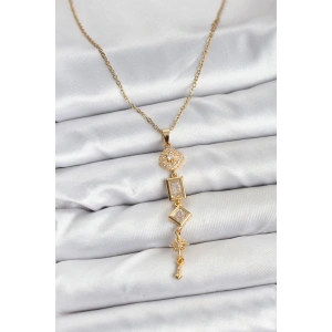 HarmonyAura 316L Çelik Zincir Gold Renk Kutup Yıldızı Enerji Model Kadın Y Kolye