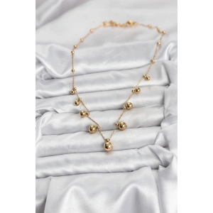 HarmonyAura 316L Çelik Zincir Gold Renk Topçuklu Kolye
