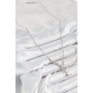 HarmonyAura 316L Çelik Zirkon Taşlı Kelebek Model Gümüş Renk Kadın Kolye