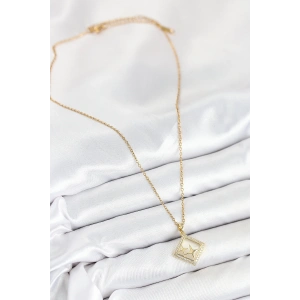 HarmonyAura 316L Çelik Zirkon Taşlı Yıldız Model Gold Renk Kadın Kolye