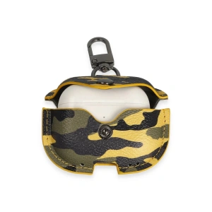 HarmonyAura  Airpods 3 (3.nesil) Çanta Kamuflaj Deri Kılıf - Sarı