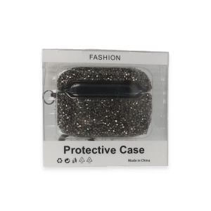 HarmonyAura  Airpods Pro (1.nesil) Mira Taşlı Kılıf - Siyah