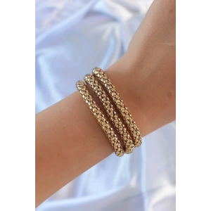 HarmonyAura Altın Renk Çoklu Kadın Bileklik