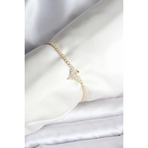 HarmonyAura Anka Kuşu Model Zirkon Taşlı Gold Renk Pirinç Su Yolu Kadın Bileklik