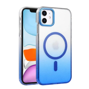 HarmonyAura Apple iPhone 11 Glossy Magsafe Kapak - Mavi
