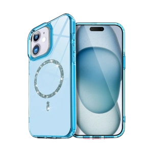 HarmonyAura Apple iPhone 11 Live Diamond Magsafe Kapak - Mavi