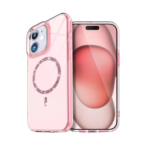 HarmonyAura Apple iPhone 11 Live Diamond Magsafe Kapak - Pembe