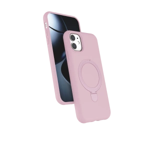 HarmonyAura Apple iPhone 11 Regal Magsafe Standlı Kapak - Açık Pembe