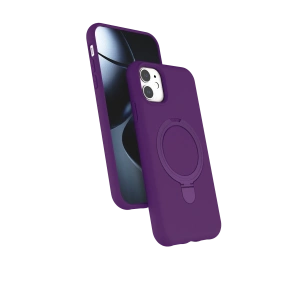 HarmonyAura Apple iPhone 11 Regal Magsafe Standlı Kapak - Derin Mor