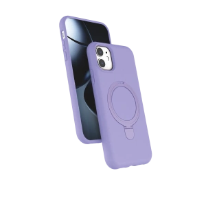 HarmonyAura Apple iPhone 11 Regal Magsafe Standlı Kapak - Lila