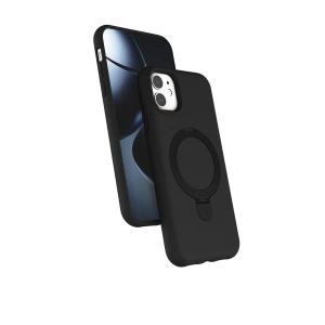 HarmonyAura Apple iPhone 11 Regal Magsafe Standlı Kapak - Siyah