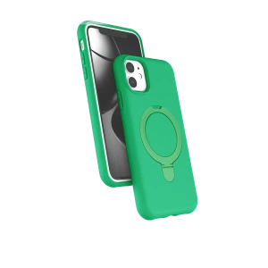 HarmonyAura Apple iPhone 11 Regal Magsafe Standlı Kapak - Yeşil