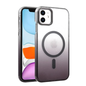 HarmonyAura Apple iPhone 12 Glossy Magsafe Kapak - Siyah