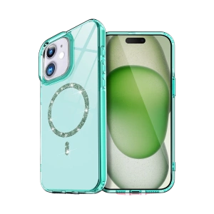 HarmonyAura Apple iPhone 12 Live Diamond Magsafe Kapak - Yeşil