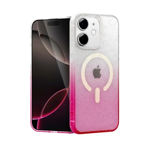 HarmonyAura Apple iPhone 12 Pummel Shiny Magsafe Kapak - Pembe