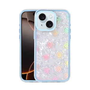 HarmonyAura Apple iPhone 14 Lumi Desenli Kapak - Mavi