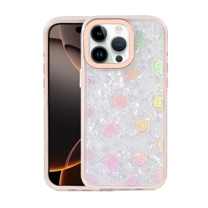 HarmonyAura Apple iPhone 14 Pro Max Lumi Desenli Kapak - Pembe