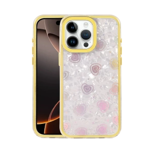 HarmonyAura Apple iPhone 14 Pro Max Lumi Desenli Kapak - Sarı