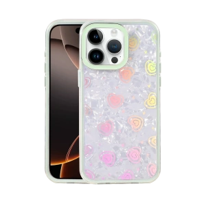 HarmonyAura Apple iPhone 14 Pro Max Lumi Desenli Kapak - Yeşil