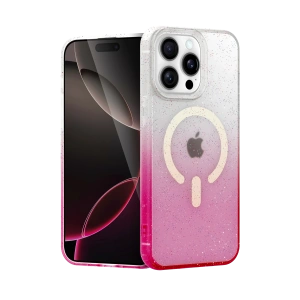 HarmonyAura Apple iPhone 14 Pro Max Pummel Shiny Magsafe Kapak - Pembe