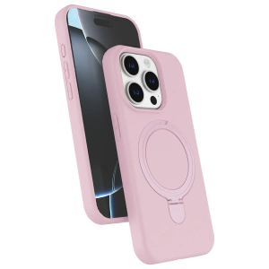 HarmonyAura Apple iPhone 14 Pro Max Regal Magsafe Standlı Kapak - Açık Pembe