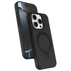 HarmonyAura Apple iPhone 14 Pro Max Regal Magsafe Standlı Kapak - Siyah