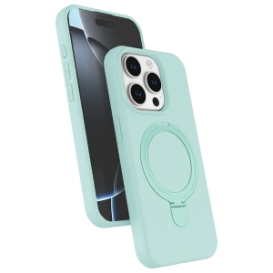 HarmonyAura Apple iPhone 14 Pro Max Regal Magsafe Standlı Kapak - Su Yeşili