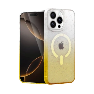 HarmonyAura Apple iPhone 14 Pro Pummel Shiny Magsafe Kapak - Gold