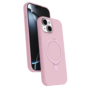 HarmonyAura Apple iPhone 14 Regal Magsafe Standlı Kapak - Açık Pembe